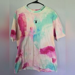 Playboy Colorful Tie-Dye T-Shirt with Logo L